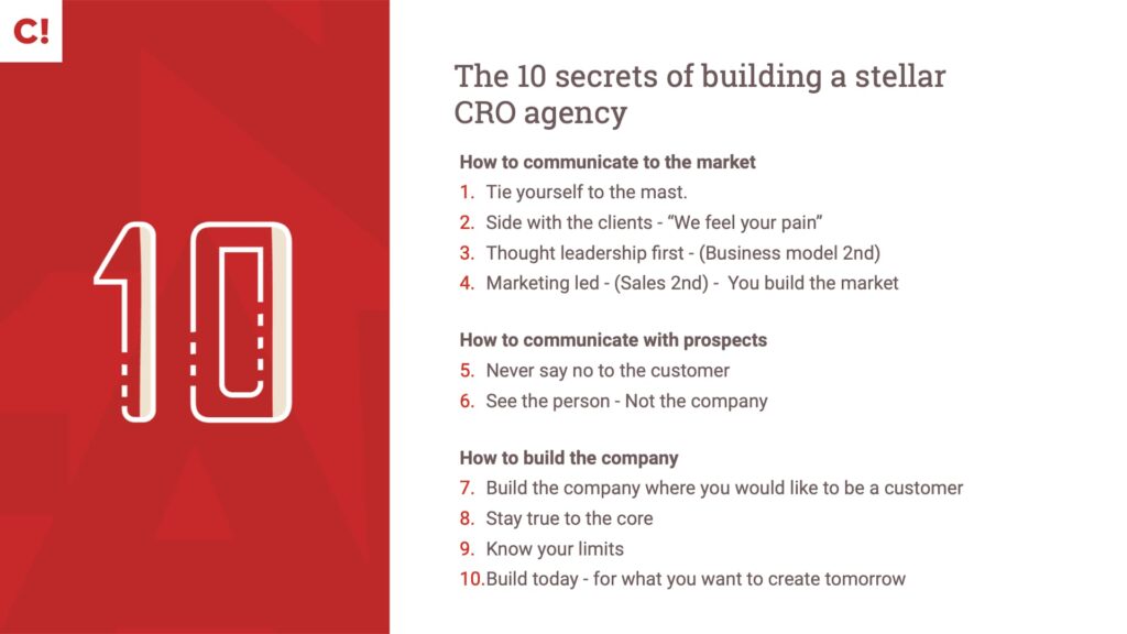The 10 Secrets of building a stellar CRO agency - John Ekman
