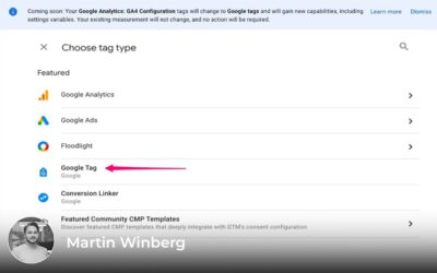 Google Tag ersätter konfigurationstaggen för GA4 i Google Tag Manager